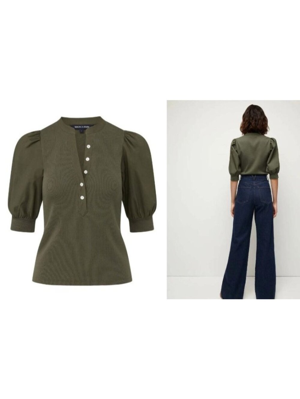 Veronica Beard Coralee Green Top XS